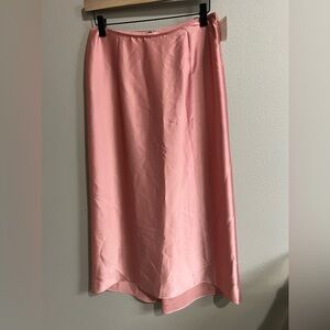 Vince‎ pink satin long midi slip skirt size 2. waist length 31 NWT retail $223.